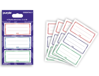 12 Étiquettes scolaire autocollantes Essential II