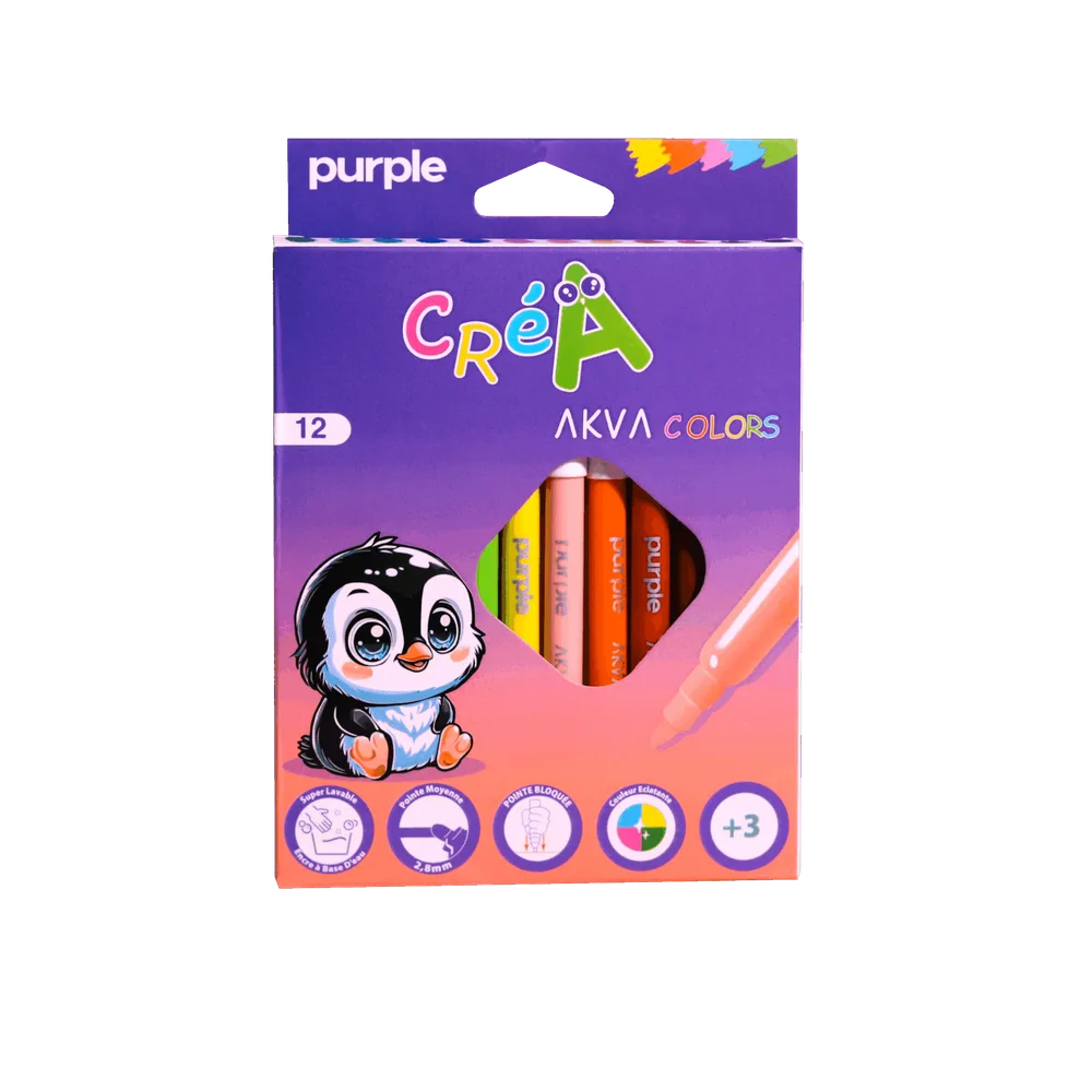 ETUI DE 12 feutres couleur AKVA COLRORS CREA