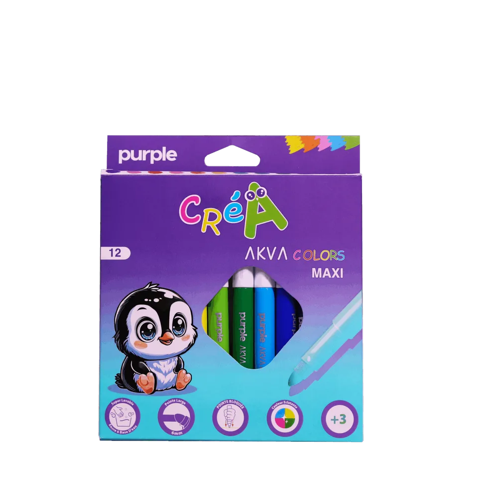 ETUI DE 12 feutres couleur AKVA COLRORS MAXI CREA