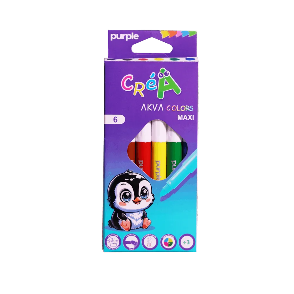 ETUI DE 6 feutres couleur AKVA COLRORS MAXI CREA