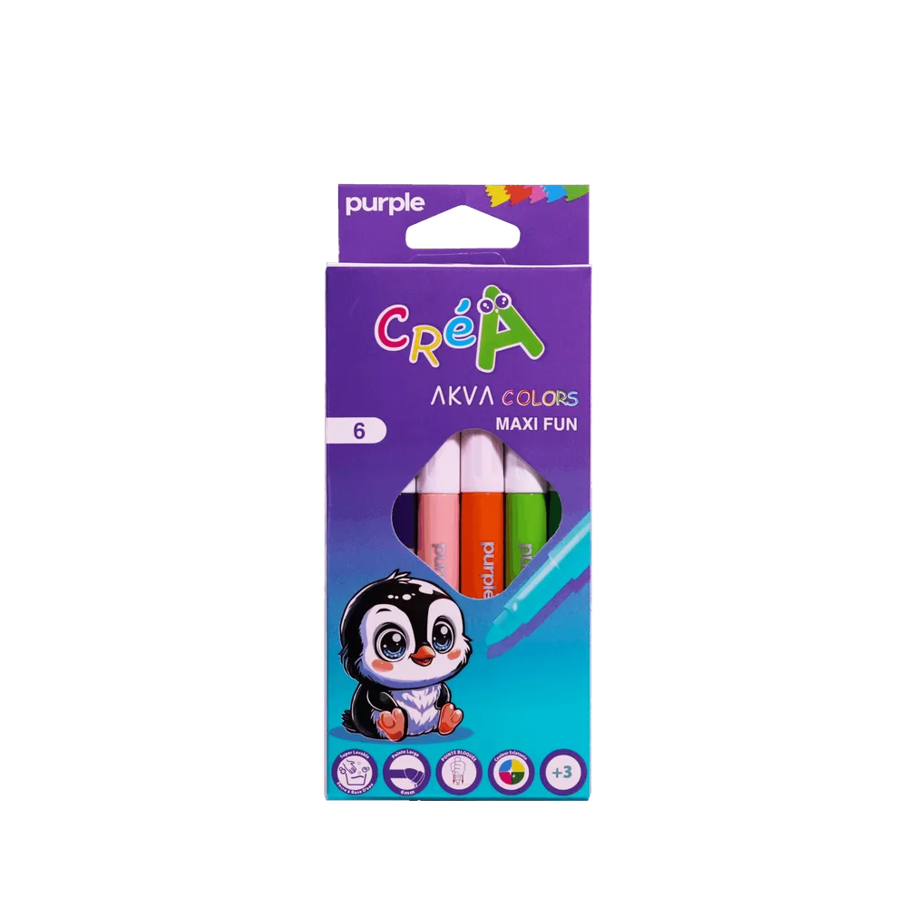 ETUI DE 6 feutres couleur AKVA COLRORS FUN MAXI CREA