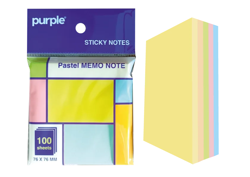 Sticky Note 100 Memo Note Pastel 76*76mm Assorties
