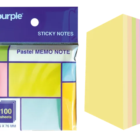 Sticky Note 100 Memo Note Pastel 76*76mm Assorties