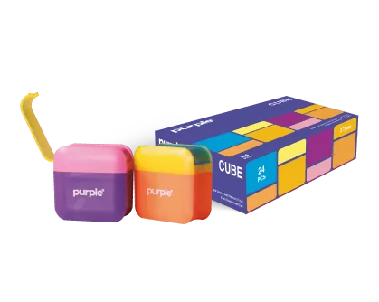 Boite 24 Tailles Crayons Plastique 2 Trou CUBE