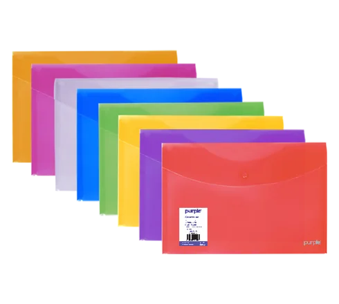 Pochette à bouton pression en PP 24x32cm COLORPROTECT