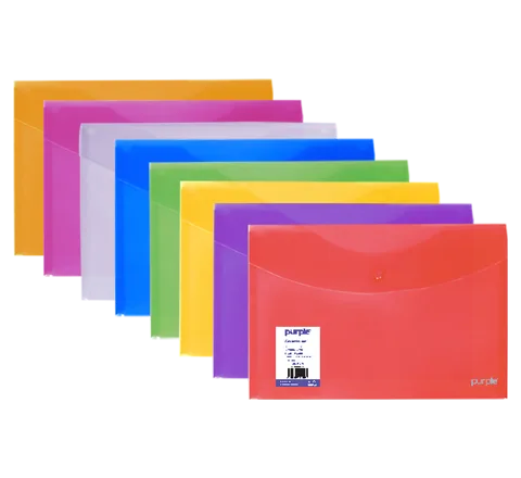 Pochette à bouton pression en PP 24x32cm COLORPROTECT
