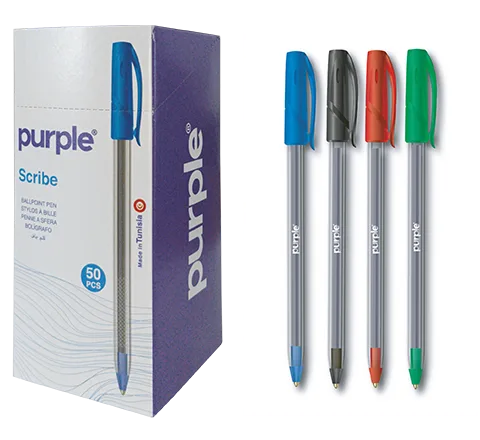 Boite 50 Stylos à Bille Pointe 1,0 mm SCRIBE