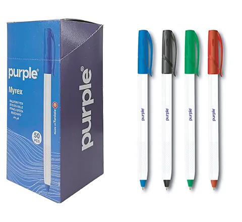 Boite 50 Stylos à Bille Pointe 0,7 mm MYREX
