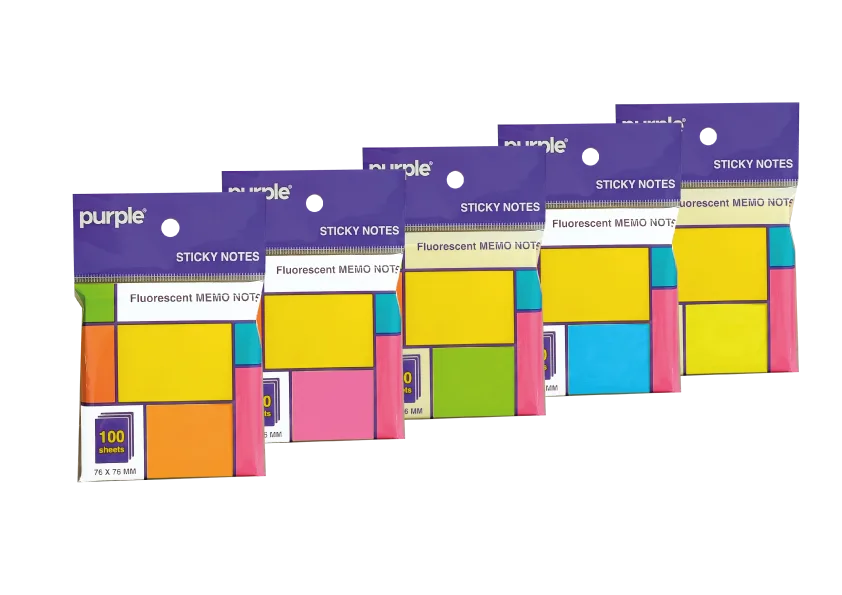 Sticky Note 100 feuilles 76*76mm Memo Note Fluorescent
