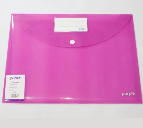 Pochette à bouton MAXI en Polypropylène COLORPROTECT — Violet