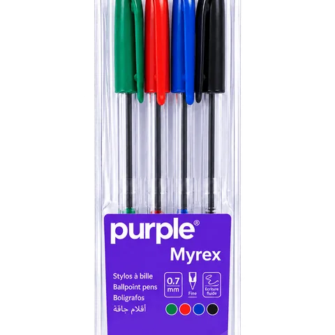 Pochette 4 Stylos Myrex 0,7 mm