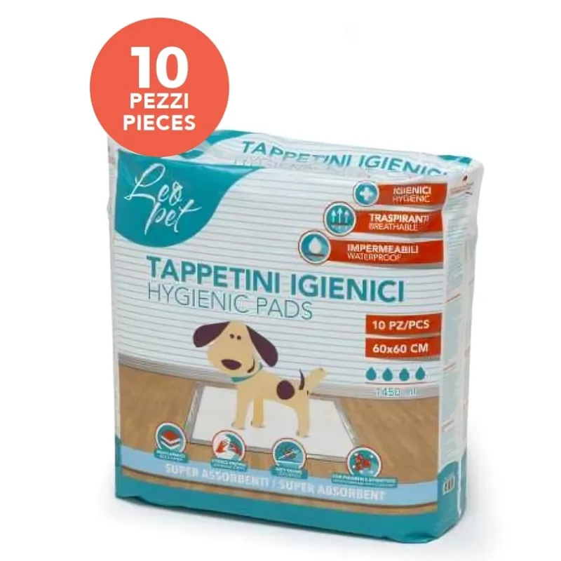 Tapis absorbants d'éducation 60 × 60 cm — lot de 10