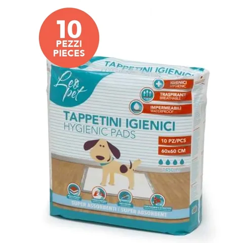 Tapis absorbants d'éducation 60 × 60 cm — lot de 10