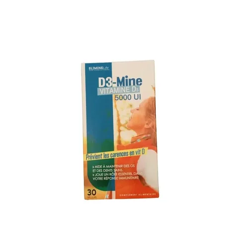 D3 Mine Vitamine D3 5000ui 30 Gélules