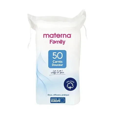 MATERNA Coton Carres Douceur 50 Pièces