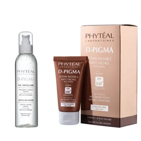 PHYTEAL Dpigma Écran Invisible Spf100+eau Micellaire à l'aloe Vera 150 ml (offerte)