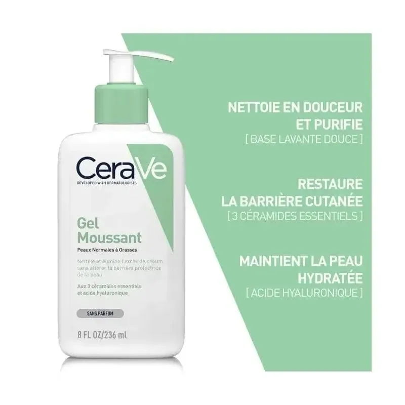 CERAVE Gel Moussant Peaux Normales à Grasses 473 ml — photo 2