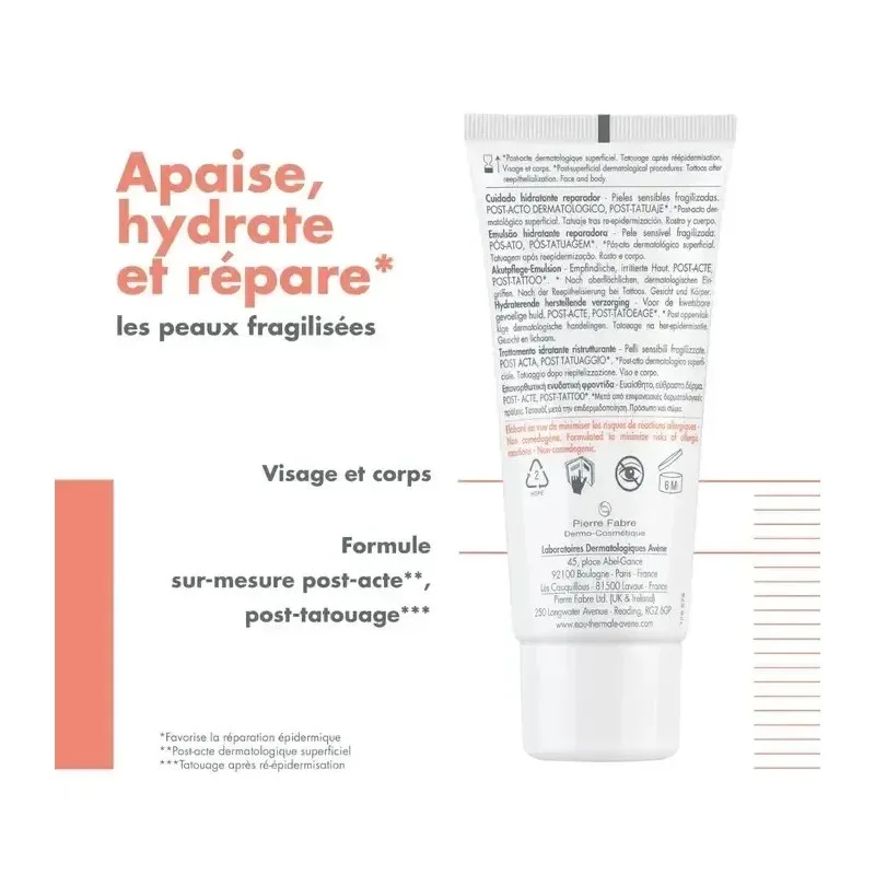AVENE Cicalfate+ Soin Hydratant Réparateur Post Acte Post Tatouage 40 ml — photo 2