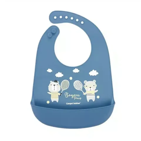 CANPOL BABIES Bavoir Silicone avec Poche Bonjor Paris 74/027
