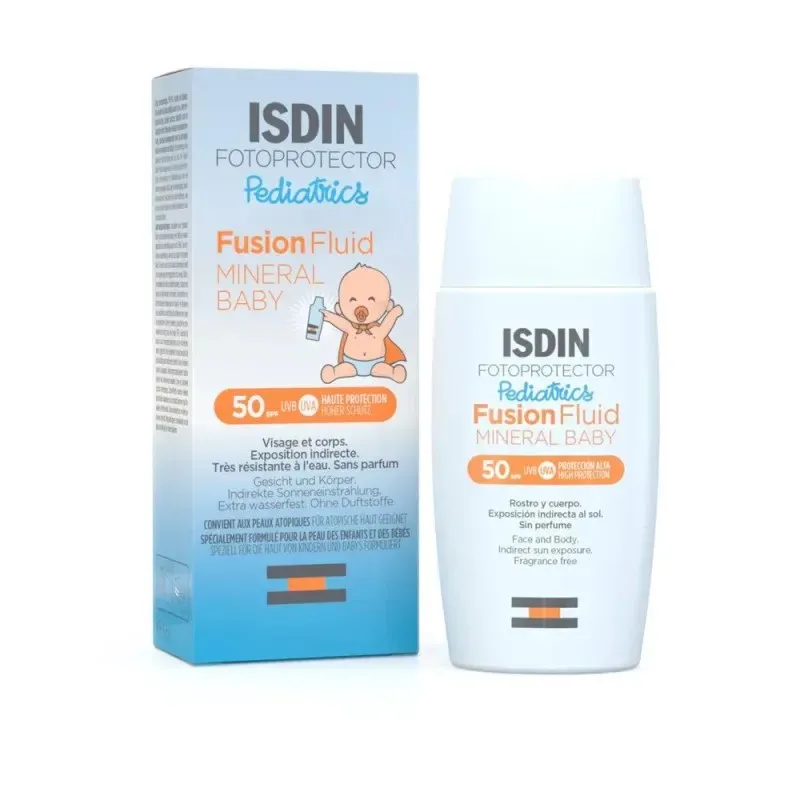 ISDIN Photoprotection Écran Solaire Fusion Fluid Minéral Baby SPF50+ 50 ml