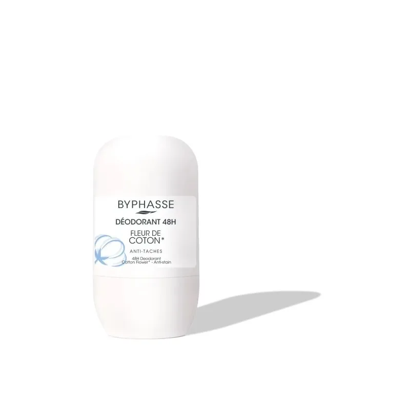 BYPHASSE Déodorant Roll On Anti Taches Fleur de Coton 50 ml