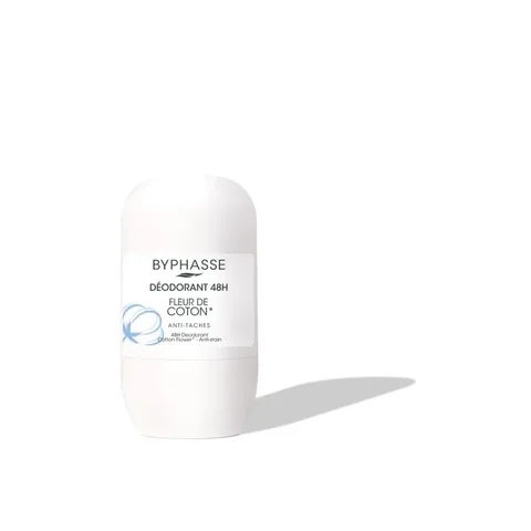 BYPHASSE Déodorant Roll On Anti Taches Fleur de Coton 50 ml