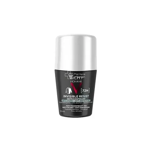 VICHY Homme Déodorant Invisible Resist Dermo-Detranspirant 72H Roll On 50 ml