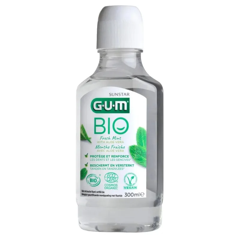 GUM Bio Bain de Bouche Menthe Fraiche avec Aloe Vera 300 ml