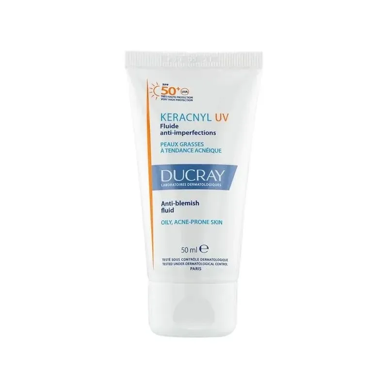 DUCRAY Keracnyl Uv Fluide Anti Imperfections Peaux Grasses à Tendance Acneique SPF50 50 ml