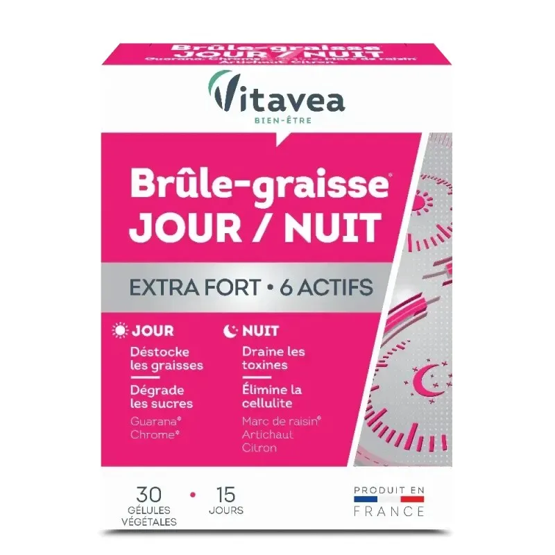 VITAVEA Brule Graisse Jour et Nuit Extra Fort 30 Gélules
