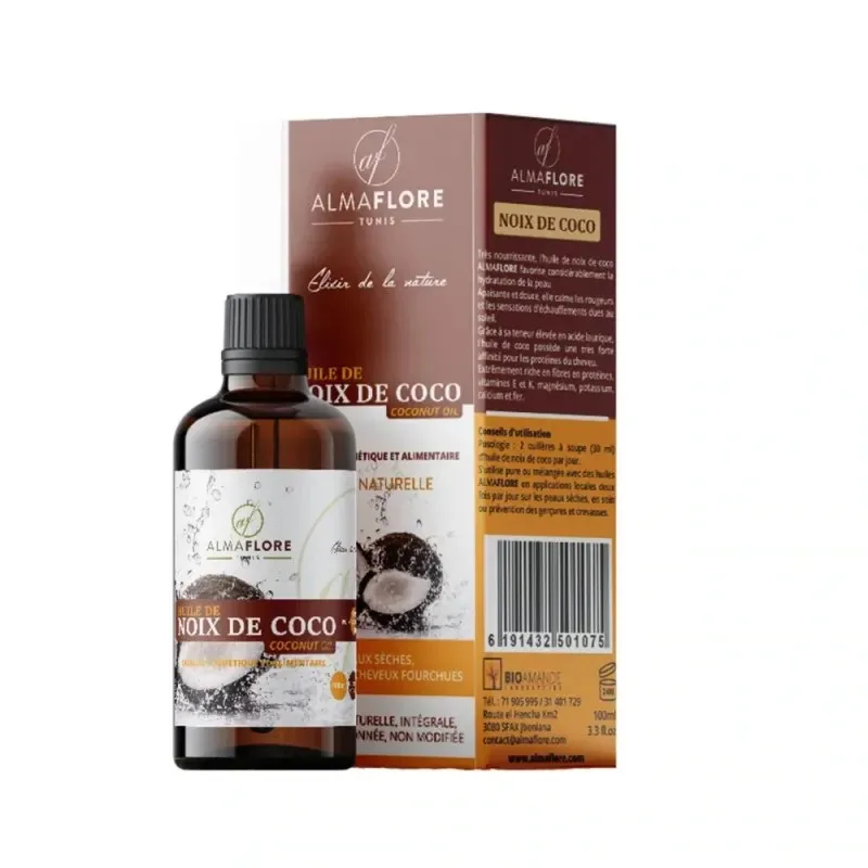 ALMAFLORE Huile de Noix de Coco 100 ml