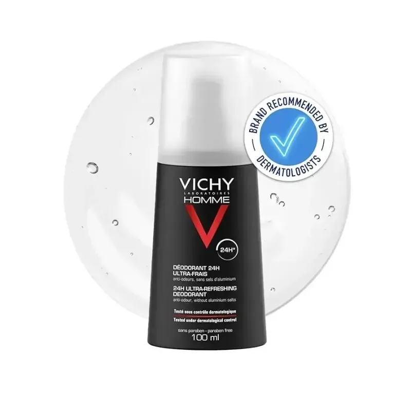 VICHY Homme Déodorant Ultra-Frais 24H Vaporisateur 100 ml