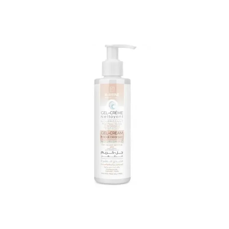 K-REINE Gel Crème Nettoyant Nourissant pour Peaux Sèches 200 ml