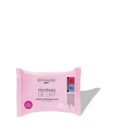 BYPHASSE Lingettes Demaquillantes Proteines de Lait 20 Unites