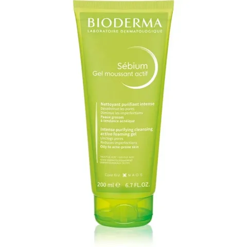 BIODERMA Sebium Gel Moussant Actif 200 ml Peaux Grasses à Tendance Acneique