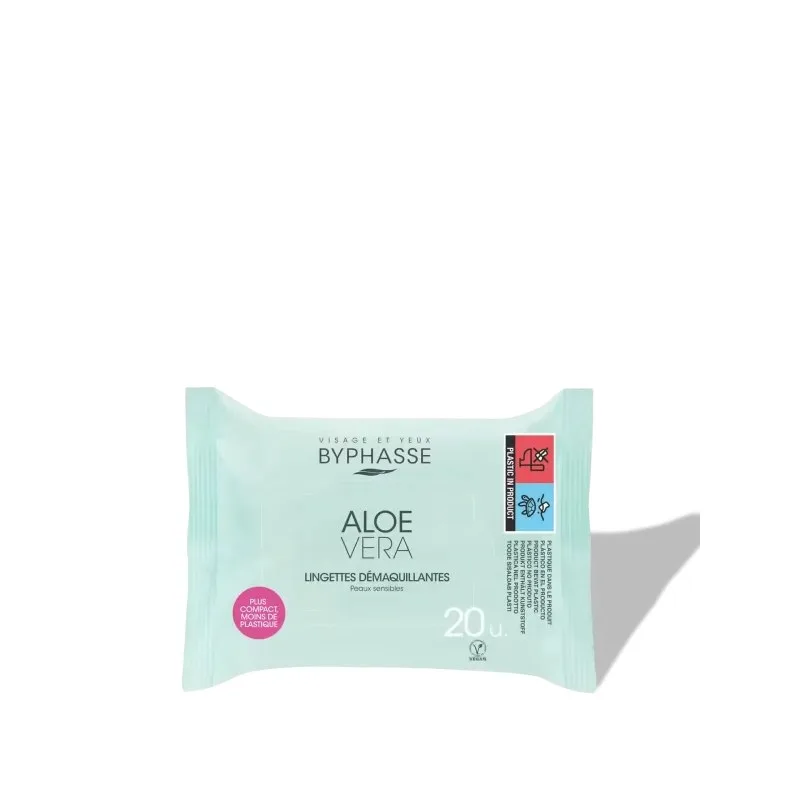BYPHASSE Lingettes Demaquillantes Aloe Vera 20 Unites