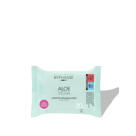 BYPHASSE Lingettes Demaquillantes Aloe Vera 20 Unites