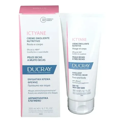 DUCRAY Ictyane Crème Emolliente Nutritive Visage et Corps 200 ml
