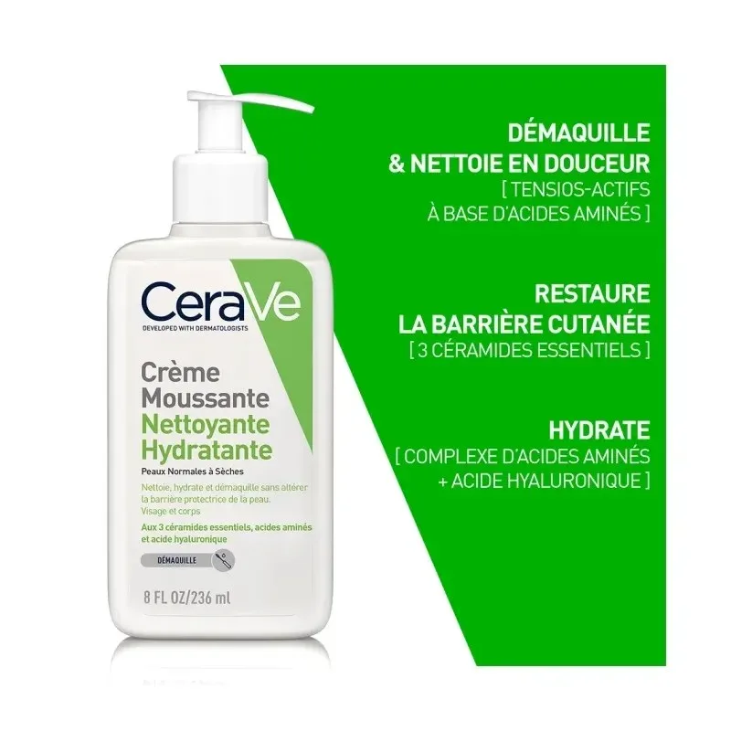 CERAVE Crème Moussante Nettoyante Hydratante 236 ml — photo 2