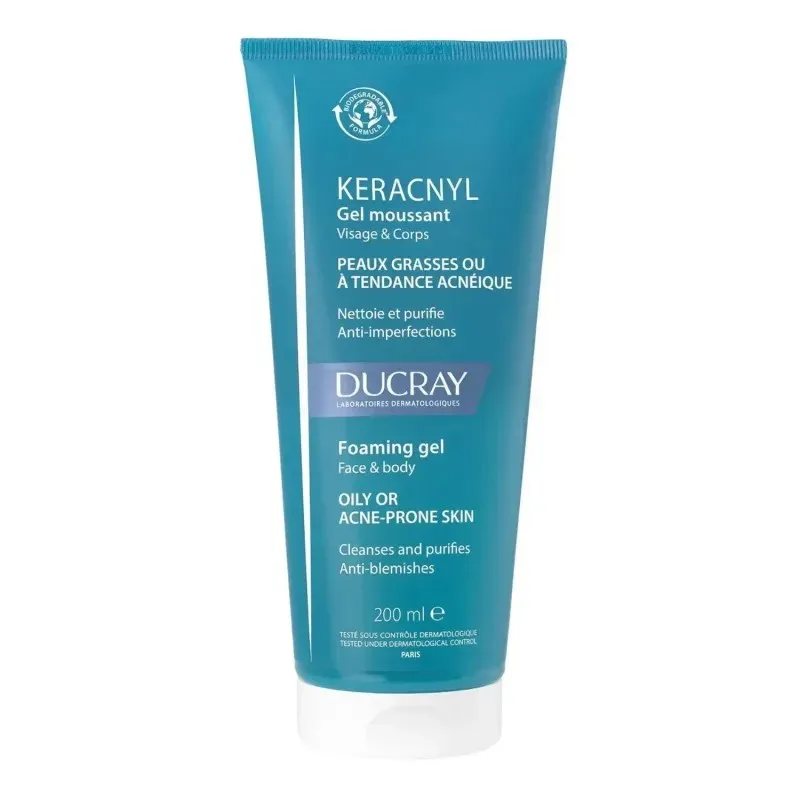 DUCRAY Keracnyl Gel Moussant Visage et Corps 200 ml