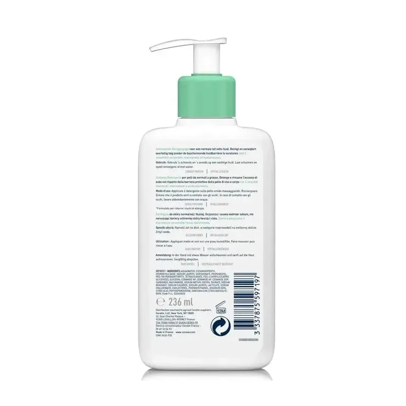 CERAVE Gel Moussant Peaux Normales à Grasses 236 ml — photo 2