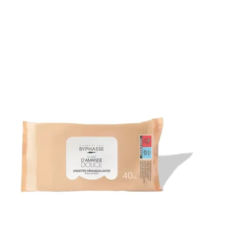BYPHASSE Lingettes Demaquillantes Amande Douce Bt/40