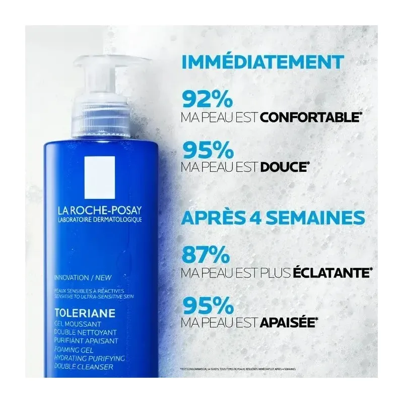 LA ROCHE POSAY Toleriane Gel Moussant Double Nettoyant Purifiant Apaisant 400 ml — photo 2