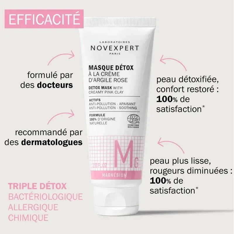 NOVEXPERT Masque Détox à la Crème d'argile Rose 75 ml — photo 2