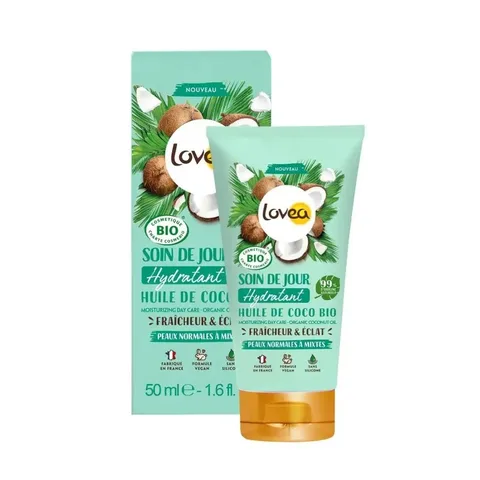 LOVEA Soin de Jour Huile de Coco Bio Peaux Normales à Mixtes 50 ml