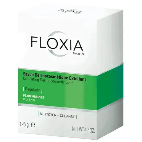 FLOXIA Savon Exfoliant Regulateur Peaux Grasses 125 g