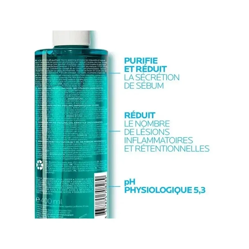 LA ROCHE POSAY Effaclar Duo Gel Purifiant Micro-Peeling 400 ml — photo 2