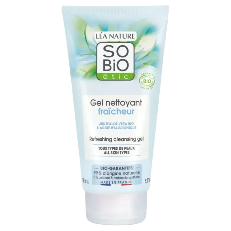 So Bio Gel Nettoyant Fraicheur Hydra Aloe Vera 150 ml