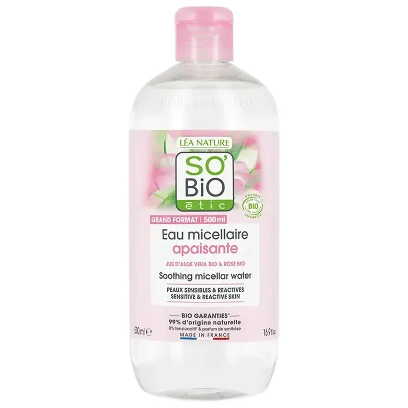 So Bio Etic Eau Micellaire Apaisante Aloe Vera & Rose 500 ml
