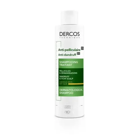 VICHY Dercos Anti Pelliculaire Shampooing Traitant Cheveux Normaux à Secs 200 ml